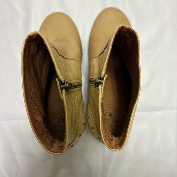 Lucky Brand Terrace Studded Boots 70's Inspired Natural Wood Clog Women’s 7.5 - Picture 9 of 12